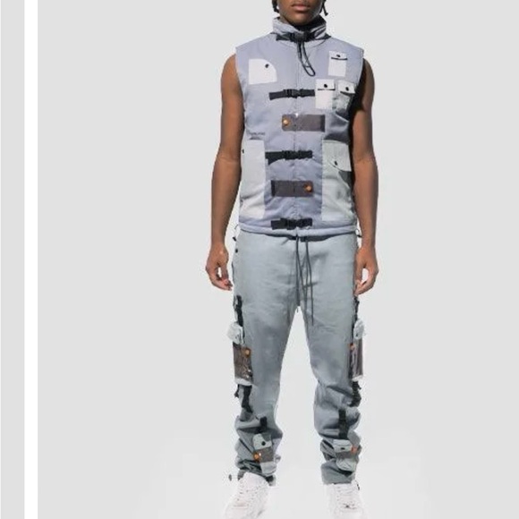 Utility puffer vest grey size Small by THC - Picture 1 of 7